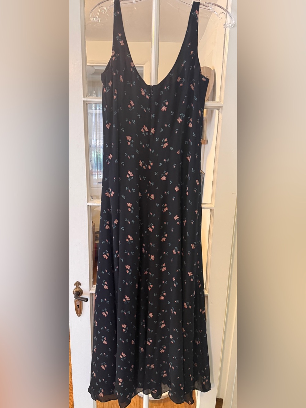 Ralph Lauren Black Midi dress with Pink and Teal Floral print
